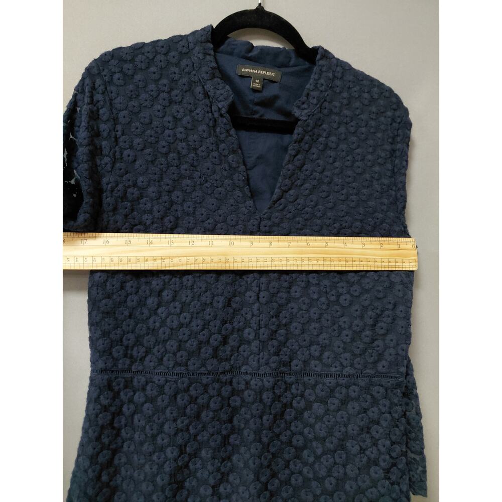 BANANA REPUBLIC Blue Shift Short Dress Women Size 12 - Picture 6 of 15
